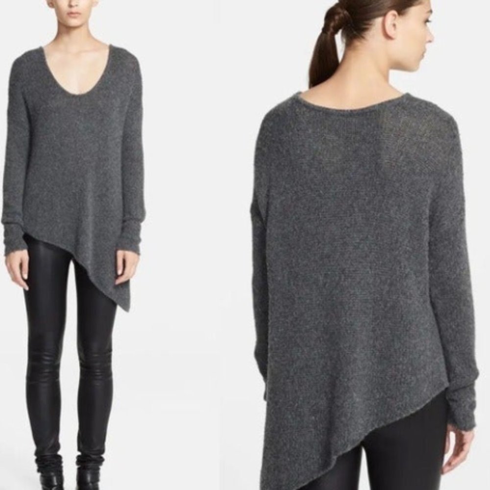 Helmut Lang Asymmetrical Burnout Sweater Grey Small